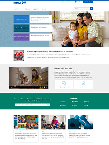 iPad with a screenshot of HMSA.com