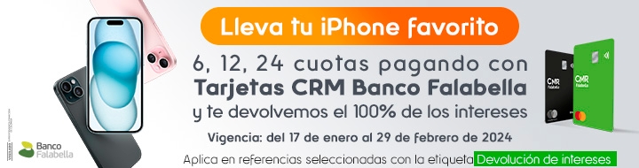 Te devolvemos el 100% de los intereses pagando con tu tarjeta CMR Banco Falabella