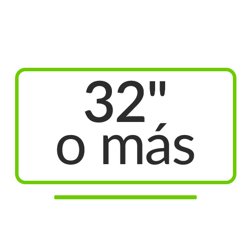 32 pulgadas o más