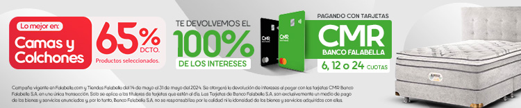 Te devolvemos el 100% de los intereses pagando con tu tarjeta CMR Banco Falabella