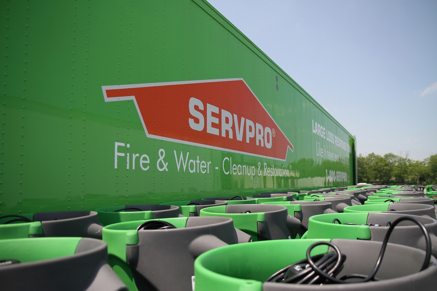 SERVPRO equipment next to semi-truck