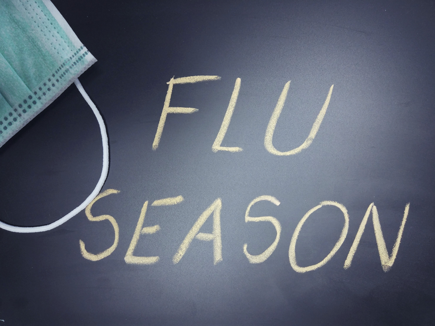 Flu Season icon with mask in corner
