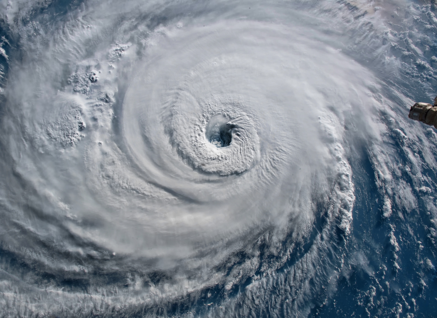 Photo of hurricane storm from above