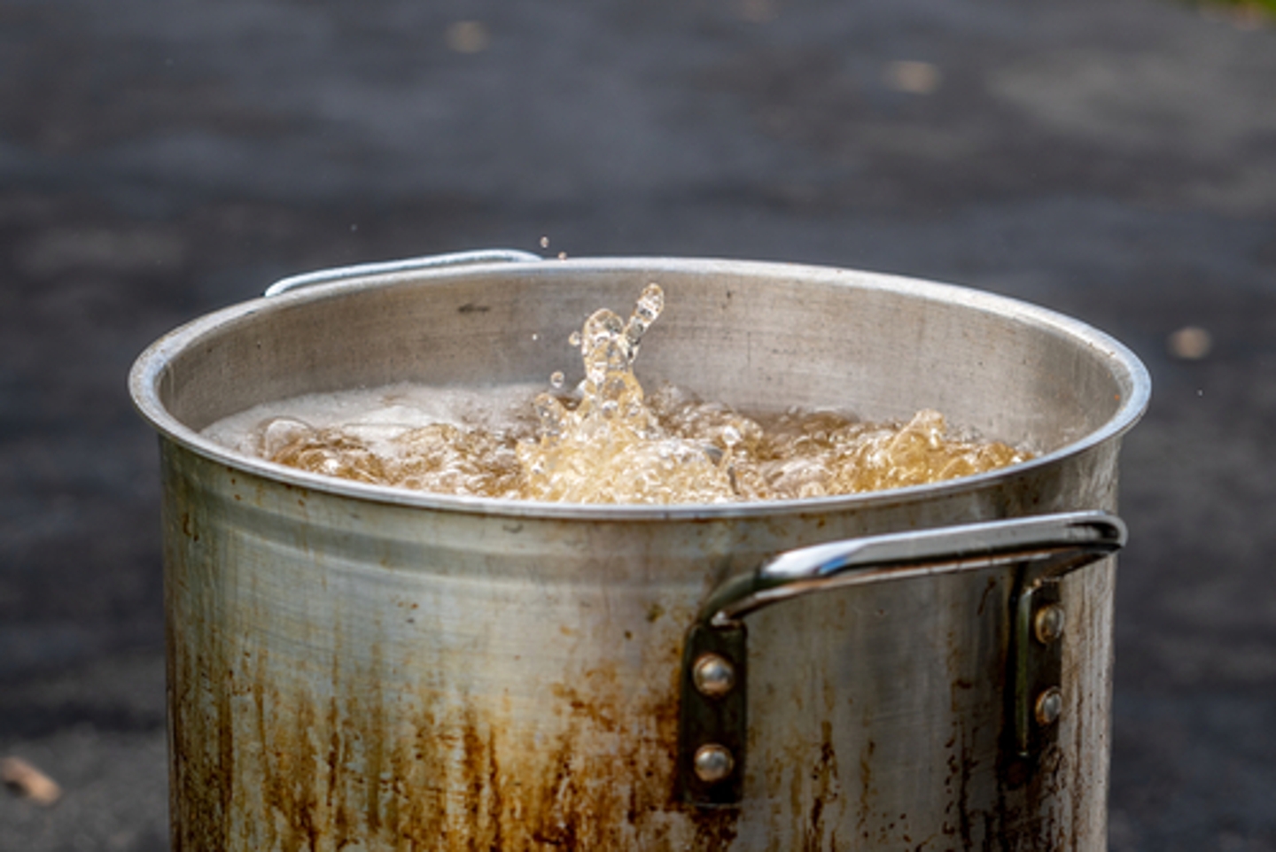 A turkey frying in a deep fryer. Make sure to follow all fire safety rules if you deep fry a turkey for the holidays.