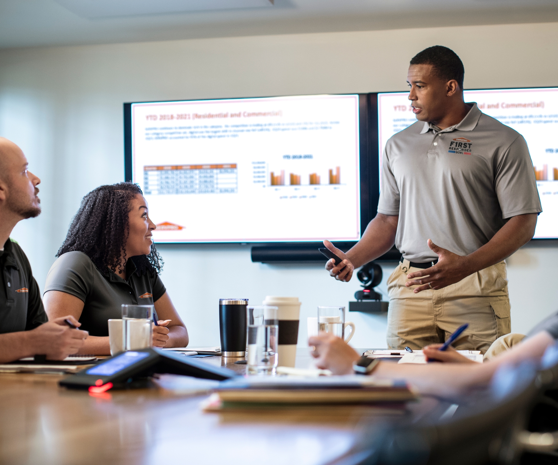 3 workers discussing with each other in a meeting

SERV1444 Three Year usage. Limited to Internal use at corporate on digital, social and website, with three yea print usage beginning 10/1/2021