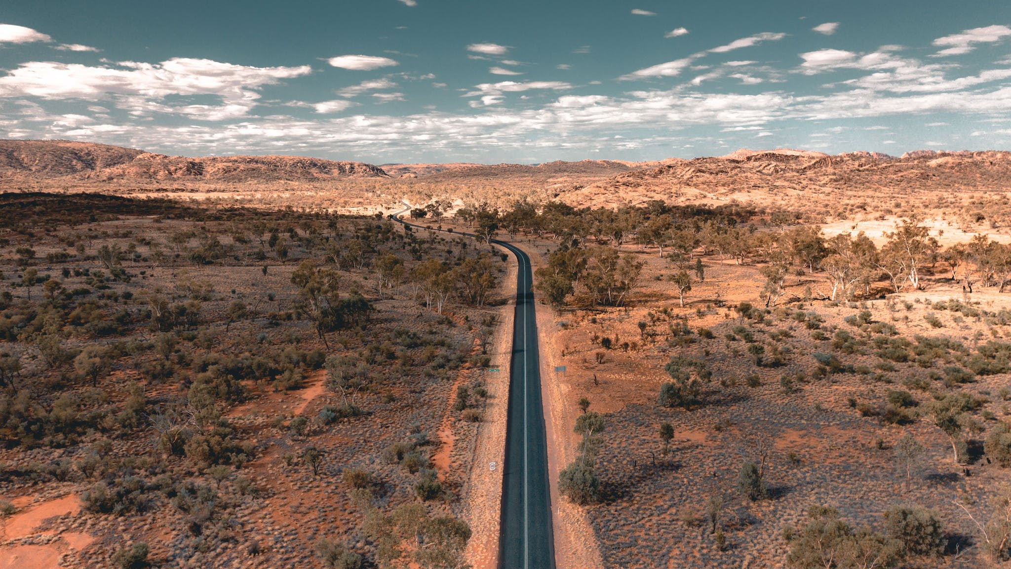 Road winding through the NT outback