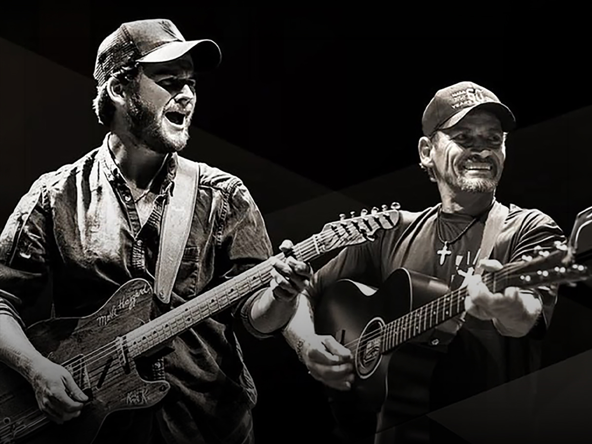 Ben and Noel Haggard playing guitar Promo Card Image