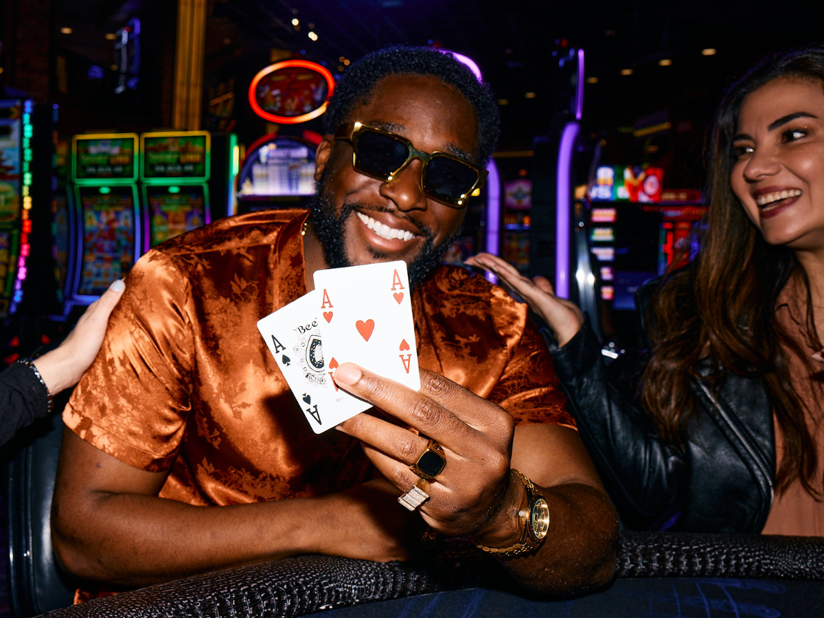 Guy playing blackjack