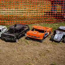 RC Demo Derby Cars in a lineup