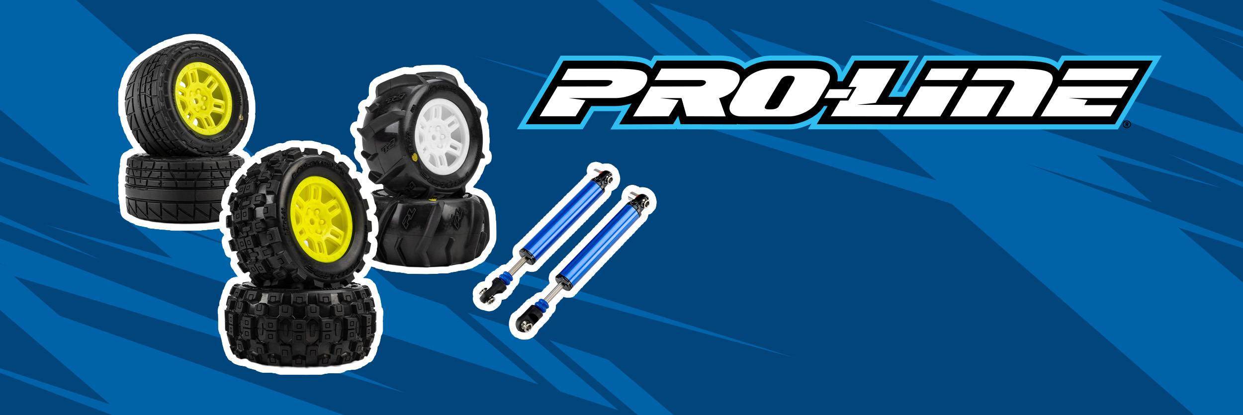Pro-Line New Releases Graphic with Shocks for the Axial SCX10 III Crawler and Badlands, Menace & Dumont tires for the ARRMA MINI KRATON Pro-Line New Releases Graphic with Shocks for the Axial SCX10 III Crawler and Badlands, Menace & Dumont tires for the ARRMA MINI KRATON