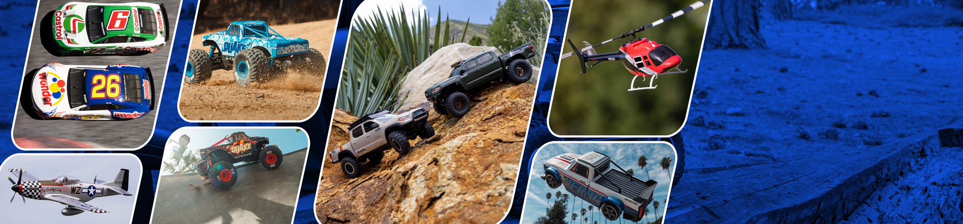 Action shots of RC cars and RC aircraft from Horizon Hobby.