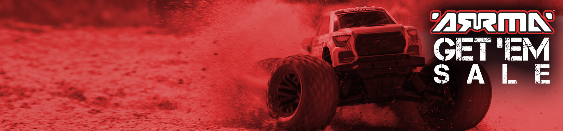 ARRMA GET 'EM Sale Banner with Logo
