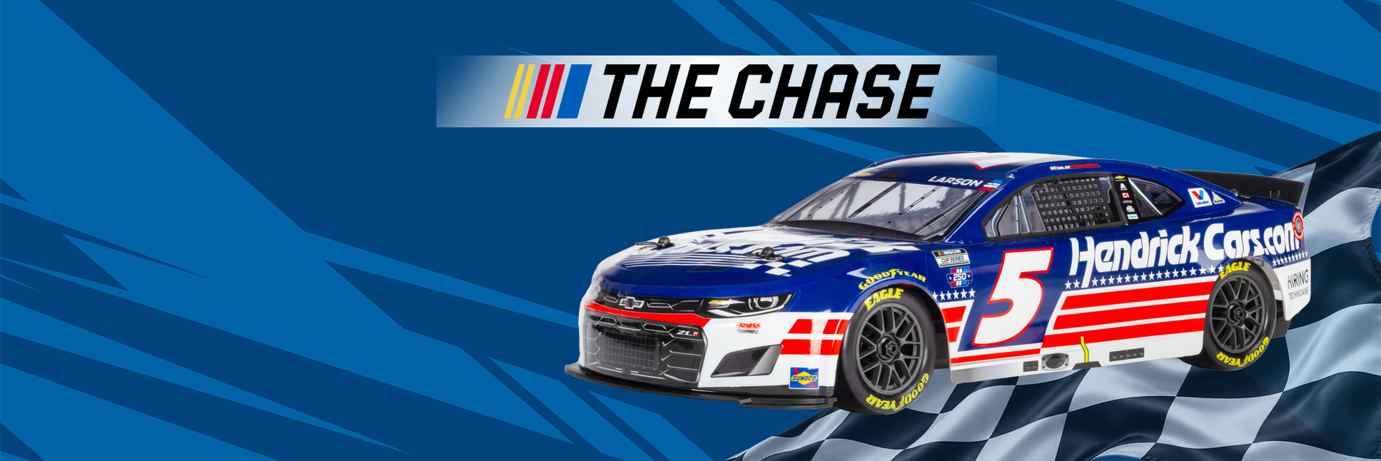 Pro-Line Graphic for The Chase NASCAR Livery Wrap: Kyle Larson No. 5 HendrickCars.com San Diego with checkered flag Pro-Line Graphic for The Chase NASCAR Livery Wrap: Kyle Larson No. 5 HendrickCars.com San Diego with checkered flag