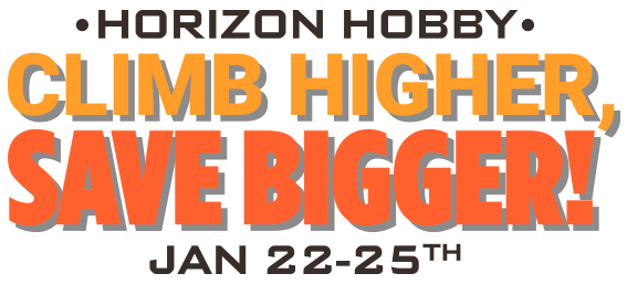 Losi 1/8 LMT 2.0 Grave Digger 4X4 Solid Axle Brushless RC Monster Truck RTR in Green jumping over a dirt ramp behind a backyard with the Climb Higher, Save Bigger sale logo