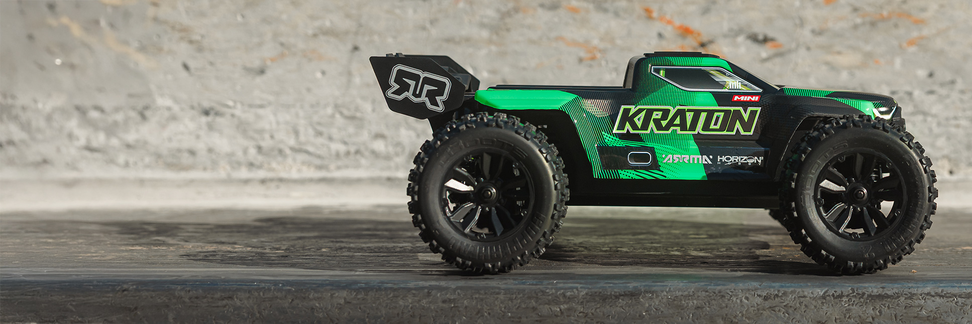 ARRMA Limited Edition 1/16 MINI KRATON 3S DSC 4X4 Ready-to-Run Brushless RC Speed Monster Truck (2 Batteries & Charger Included), Black/Green