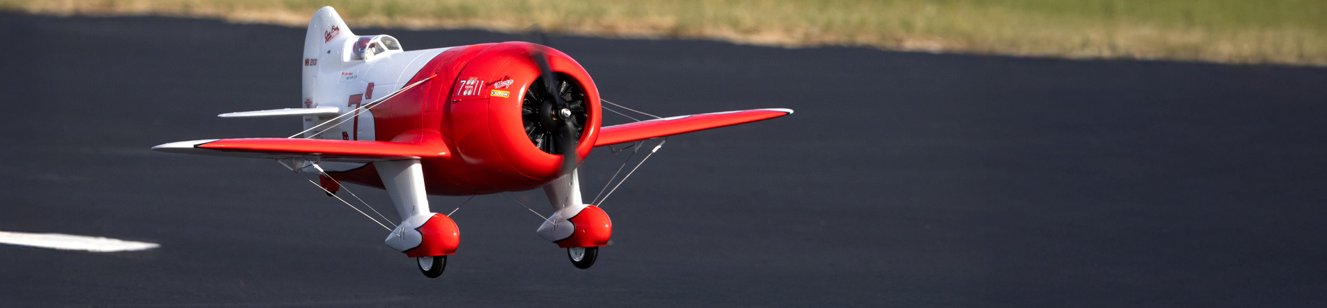 Action shot of the E-flite Gee Bee R-2 1.0m RC Plane