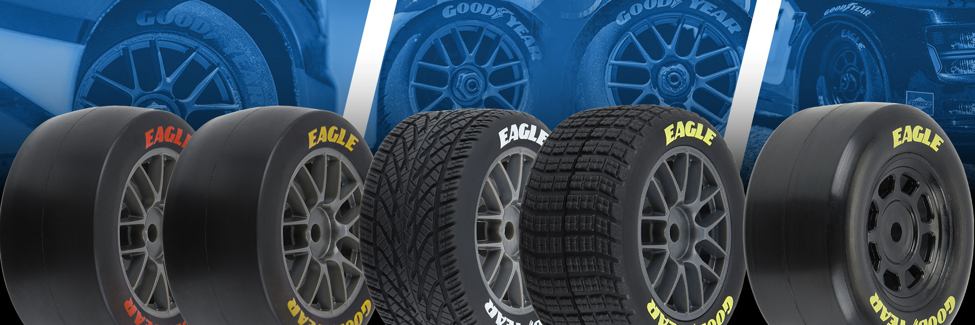 Pro-Line Performance NASCAR® Slicks, Wet and Dirt Tires for Losi® NASCAR® Racecar