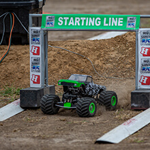 RC Monster truck on a dirt race track