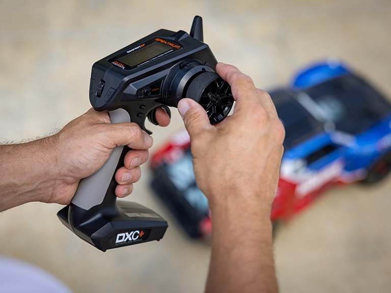 Lifestyle shot of the Spektrum DXC+ 12-Channel DSMR+ Transmitter