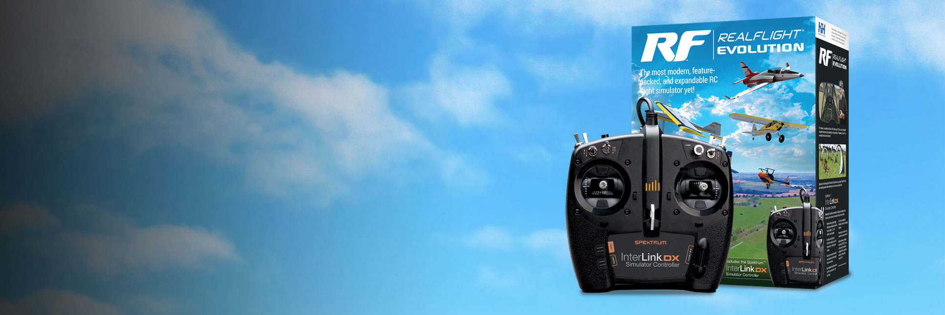 RealFlight Evolution RC Flight Simulator Software with Spektrum InterLink DX Controller