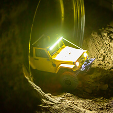 RC Crawler with lights during the RC Fest Night Crawling event