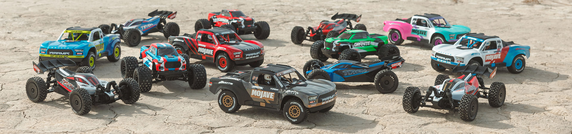 ARRMA GROM 4X4 Small-Scale Ready-to-Run RC Truck and Buggy Family Glamour Shot