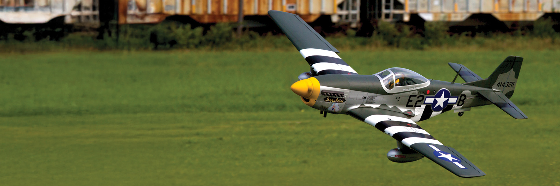 Hangar 9 P-51D Mustang 20cc Almost-Ready-To-Fly 69.5 inch wingspan Scale Military RC Airplane