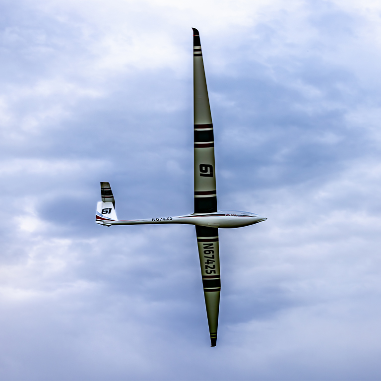 RC Glider soaring through the air