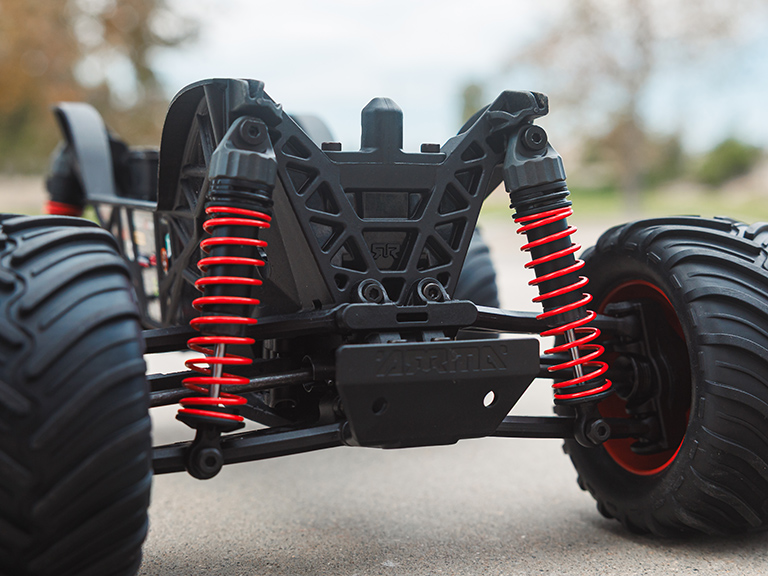 ARRRMA QUAKE GROM RC Monster Truck adjustable suspension and chassis