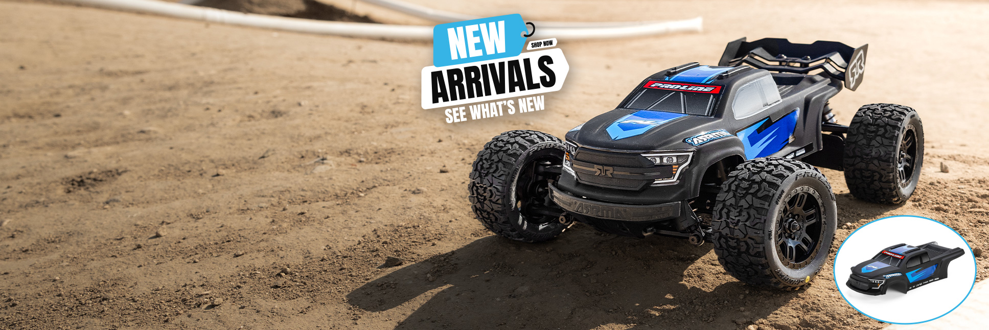 Pro-Line New Releases Graphic with the Pro-Line 1/16 Limited Edition Pre-Cut/Pre-Painted Brute Truck Body Matte Black for the ARRMA MINI KRATON RC Monster Truck Pro-Line New Releases Graphic with the Pro-Line 1/16 Limited Edition Pre-Cut/Pre-Painted Brute Truck Body Matte Black for the ARRMA MINI KRATON RC Monster Truck