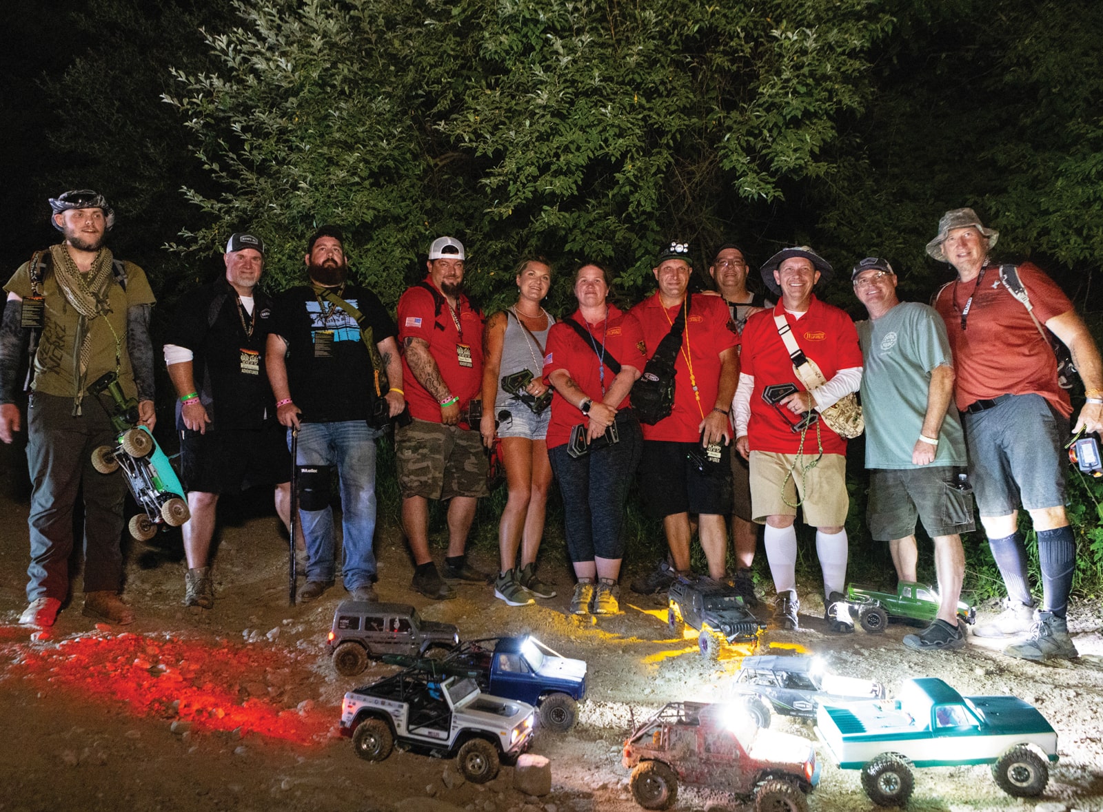 Operation 11 Charlie RC crawler group at night