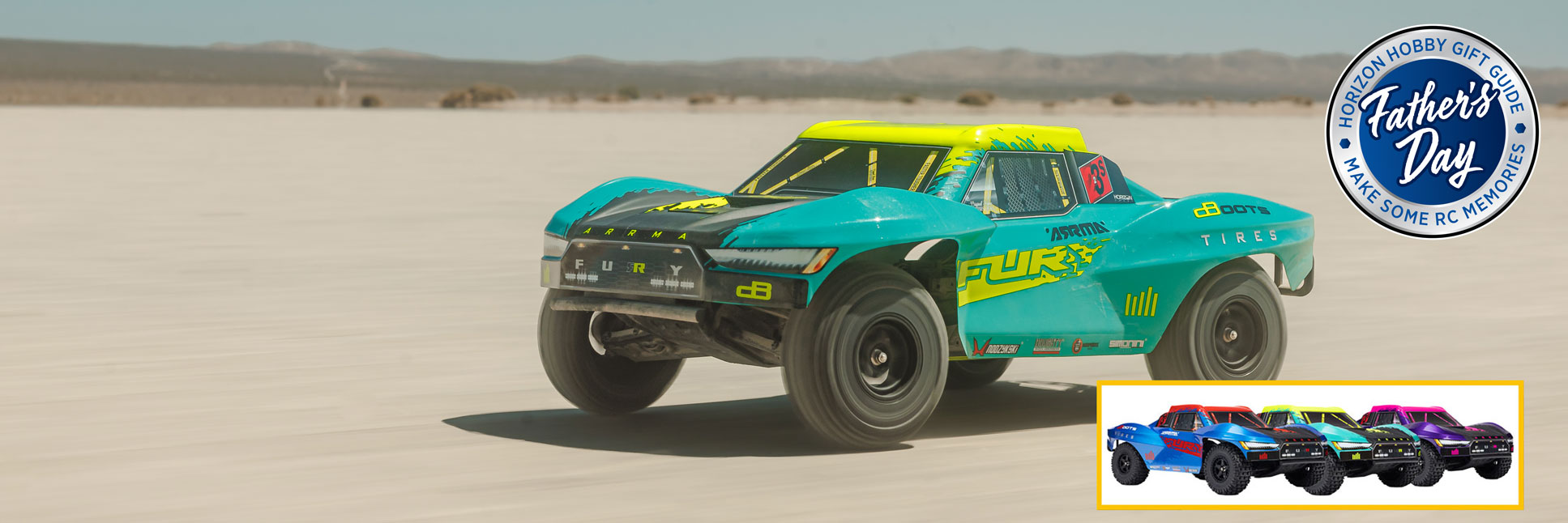 ARRMA 1/10 FURY 223S DSC 2WD Ready-To-Run Brushless Short Course RC Truck with the Horizon Hobby Father's Day Logo