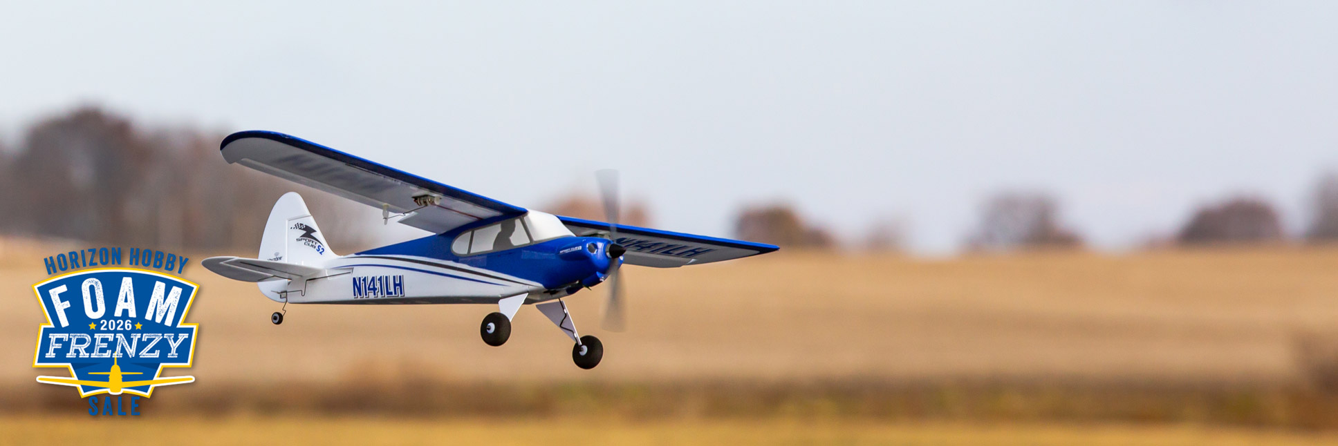 Horizon Hobby Foam Frenzy Sale Graphic with the HobbyZone Sport Cub S 2 Ready-To-Fly RC Airplane with SAFE