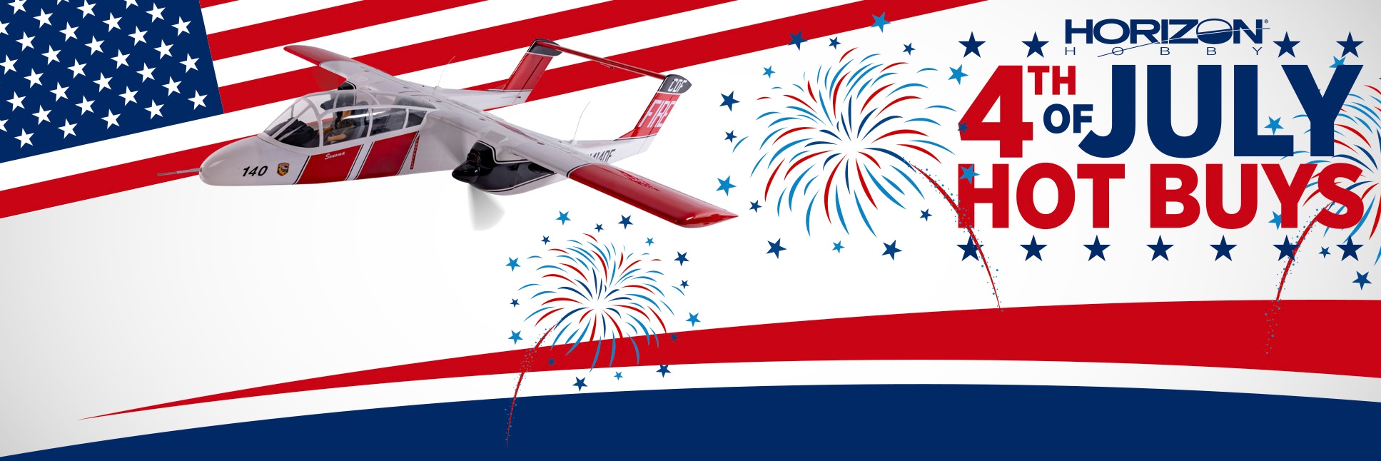 Horizon Hobby 4th of July Hot Buys Sale Graphic with Logo