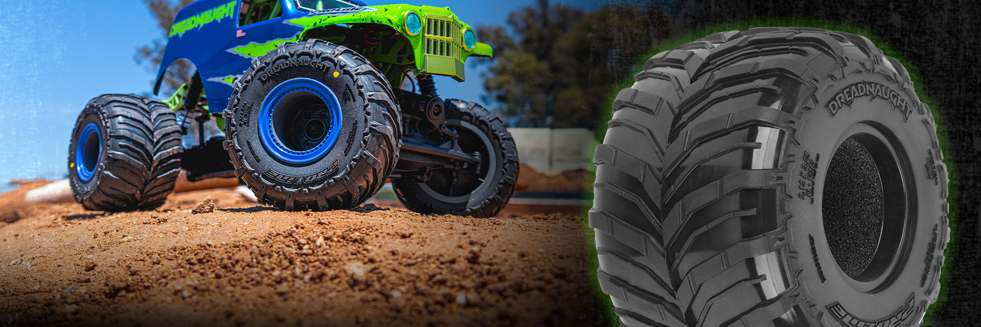 Pro-Line Dreadnaught All Terrain Tires for Losi® Mini LMT, Front or Rear
