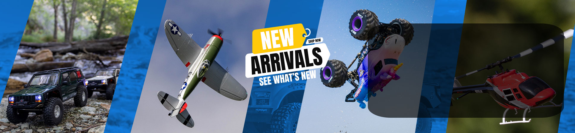Action shots of RC cars and RC aircraft from Horizon Hobby.