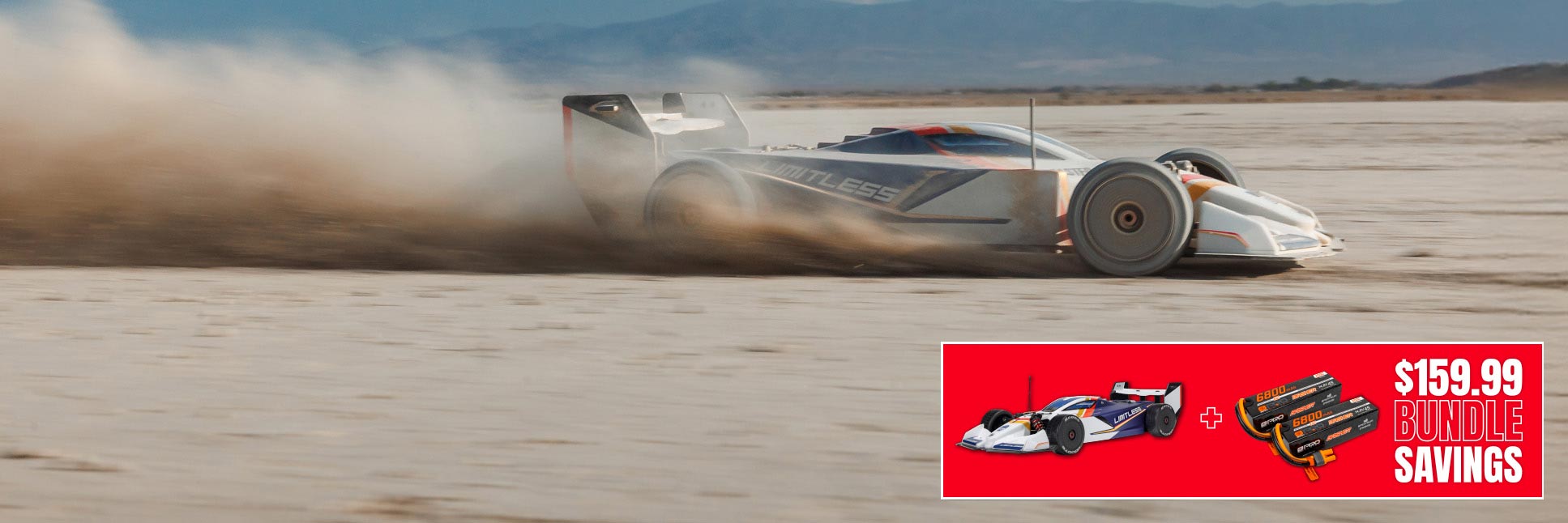 ARRMA 1/7 LIMITLESS 120 8S AVC 4X4 Ready-To-Run RC Speed Machine (2 Batteries Included) racing on blacktop