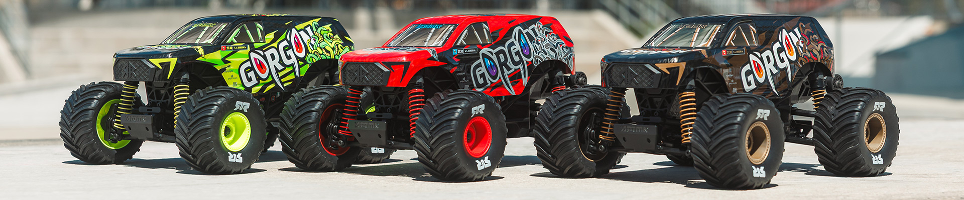 ARRMA 1/16 GORGON GROM 4X4 Ready-to-Run Brushed RC Monster Truck Family Glamour Shot