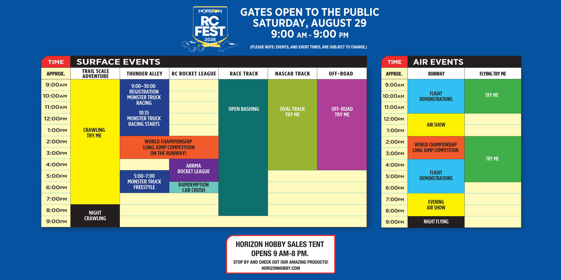 RC Fest 2026 Event Schedule