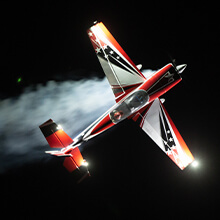 RC Airplane flying at night