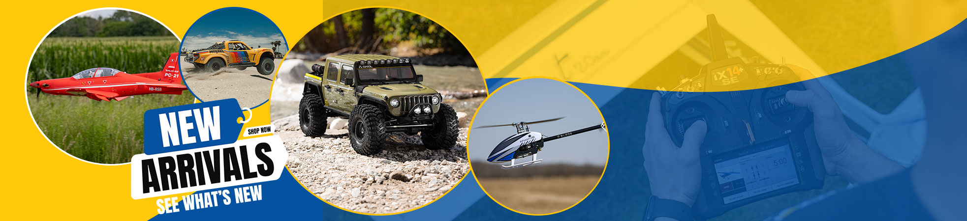 Action shots of RC cars and RC aircraft from Horizon Hobby.
