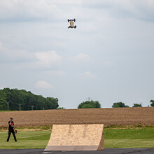 RC Buggy in the air during the Long Jump competition