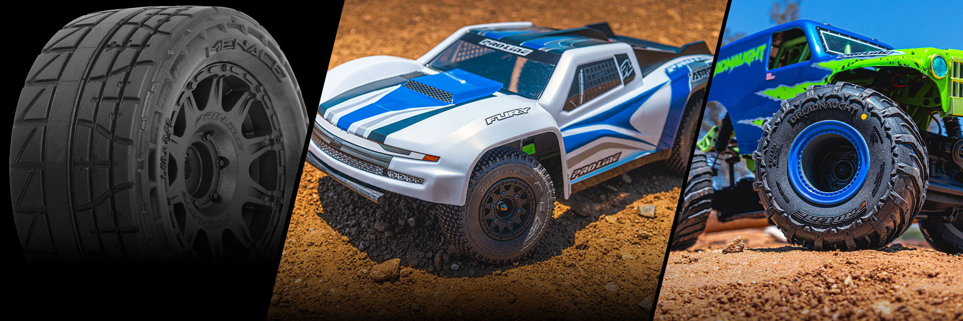 Pro-Line Sector bodies for Fury™, Menace for Granite™ GROM, Dreadnaught for Mini LMT and more!