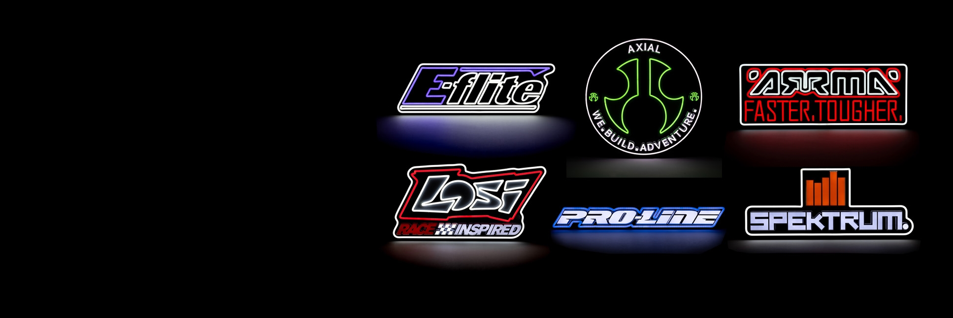 Horizon Hobby RC Brand Neon Signs for ARRMA, Axial, E-flite, Losi, Pro-Line and Spektrum!