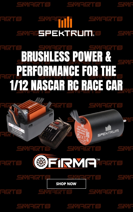 Order the Spektrum Firma Brushless Motor / ESC / Receiver Combo, 4500Kv: NASCAR Now! Spektrum Firma Brushless Motor, Electronic Speed Control and Receiver Combo 4500Kv for the 1/12 Losi NASCAR RC Race Car