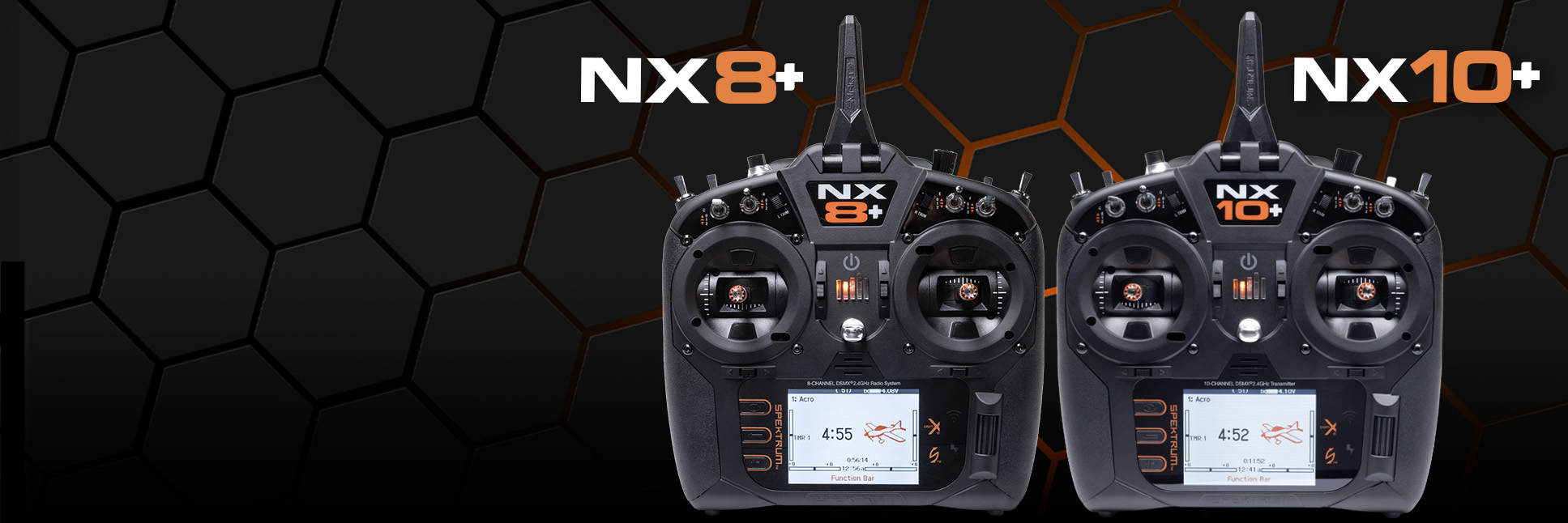 Spektrum NX8+ and NX10+ 20-Channel DSMX Transmitters