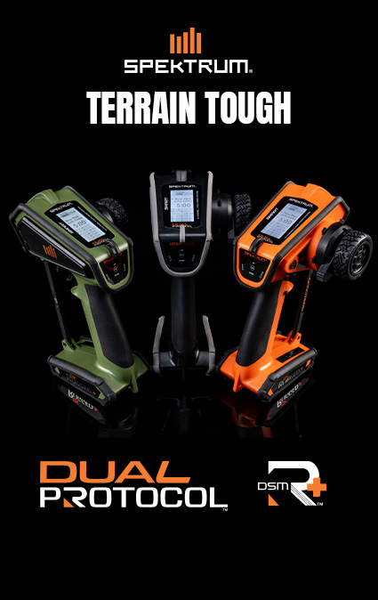 Order the Spektrum DX Rugged+ 12-Channel DSMR+ Transmitter Now! Spektrum DX Rugged+ 12-Channel DSMR+ Transmitter with 12-channel surface system