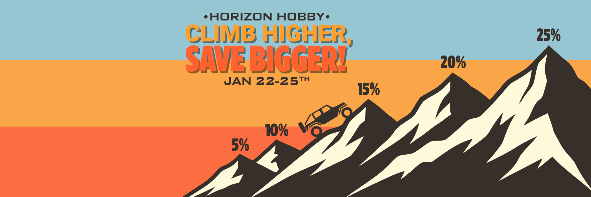 Horizon Hobby Climb Higher, Save Bigger Sale Graphic