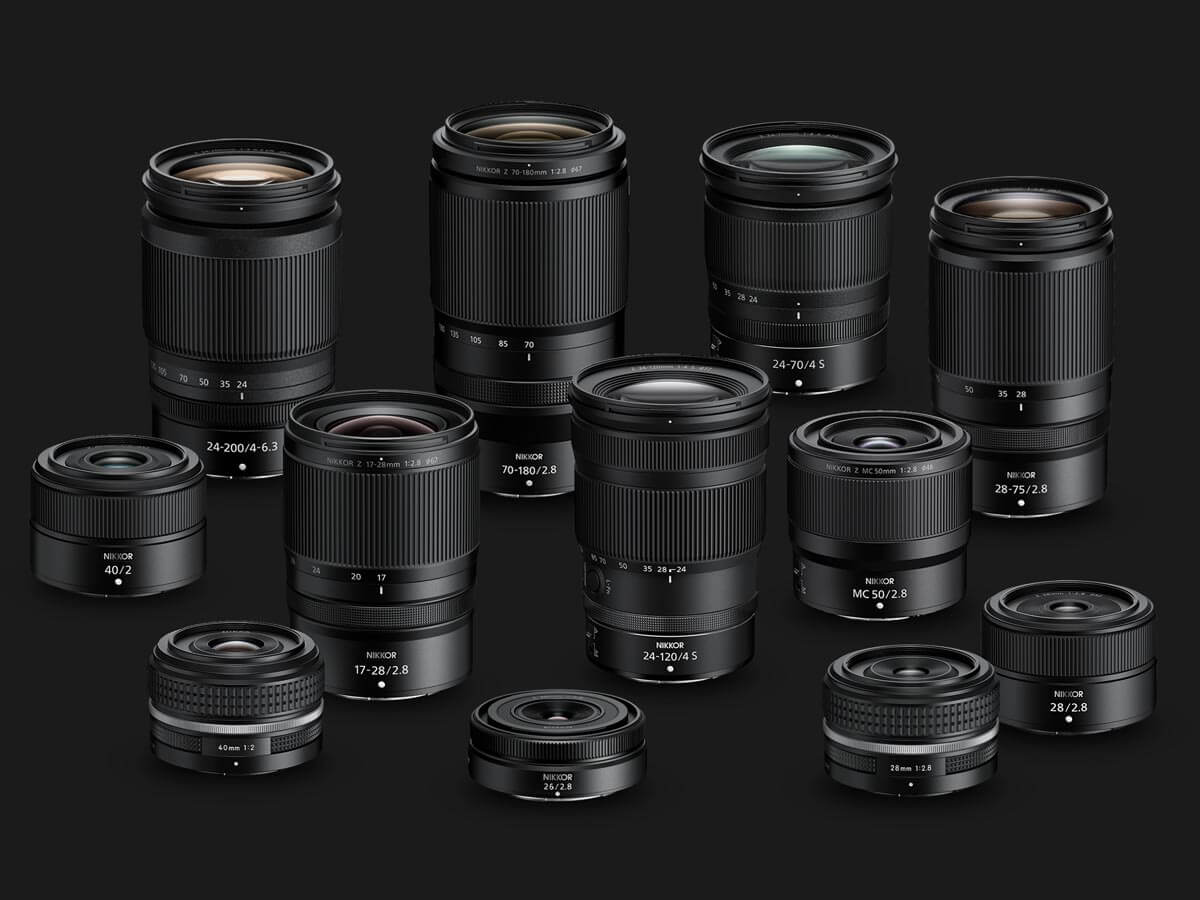 Photo of full frame NIKKOR Z lenses