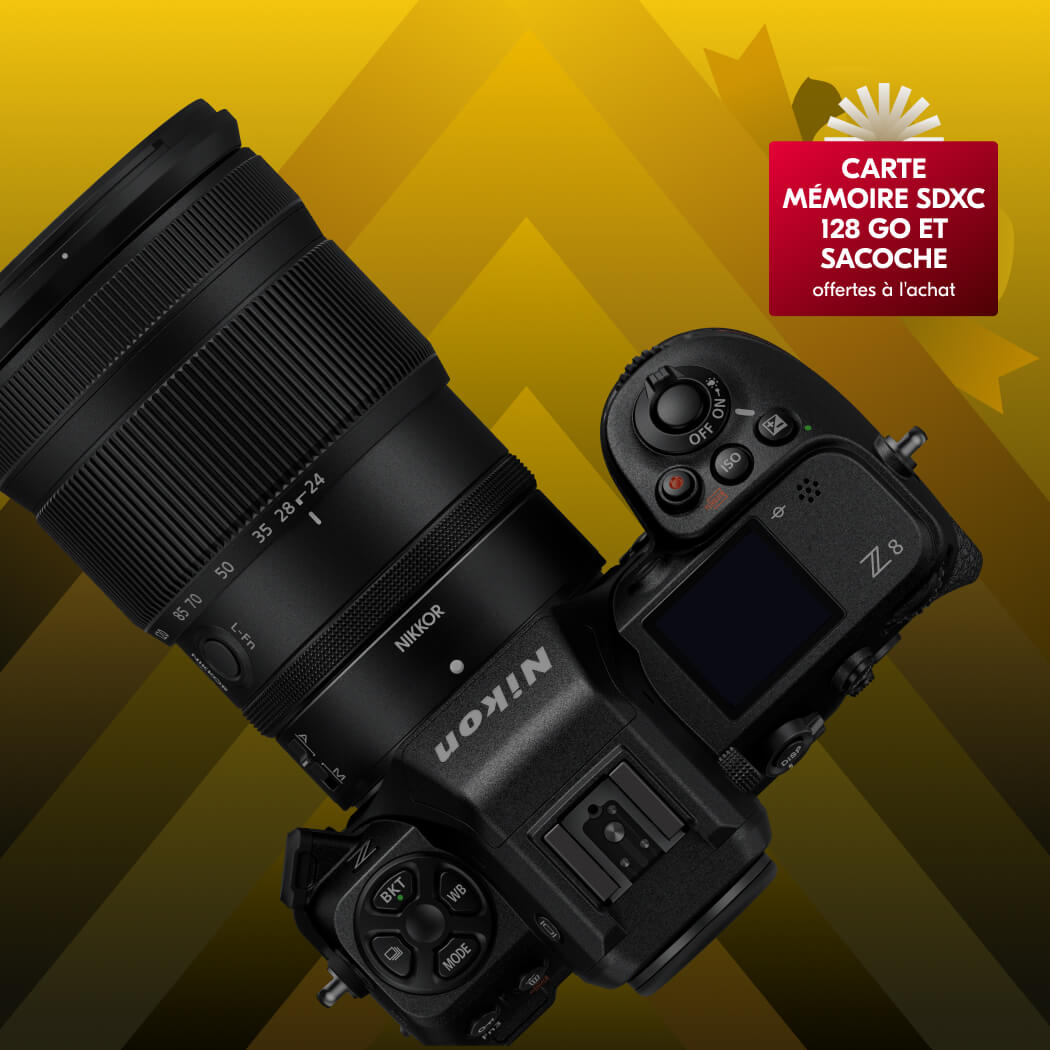Carte mémoire SDXC 128 Go et sacoche offertes à l'achat